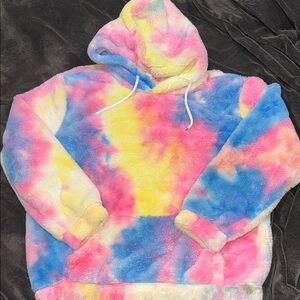 Super Warm Women’s Or Men’s Colorful Tie-Dye Women's Fluffy Sweater. Women’s XXL